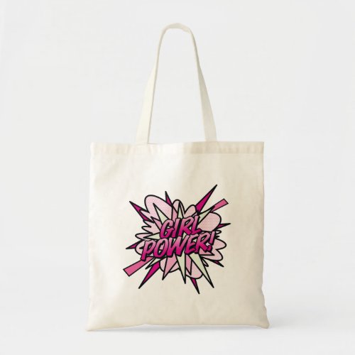 Comic Book Pop Art Pink GIRL POWER Tote Bag