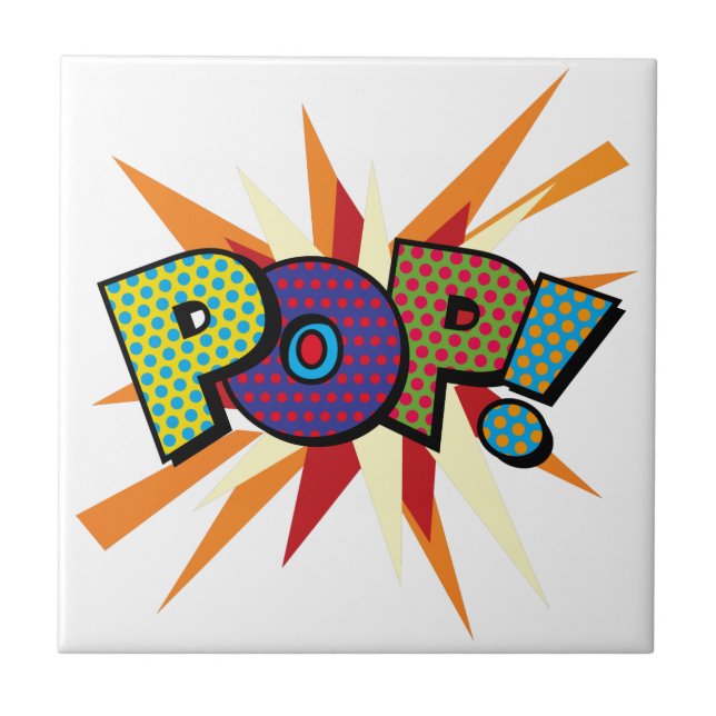 Comic Book Pop Art POP! Ceramic Tile (Front)