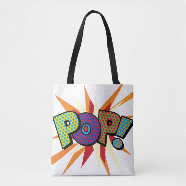 Comic Book Pop Art POP! POW! Tote Bag (Front)