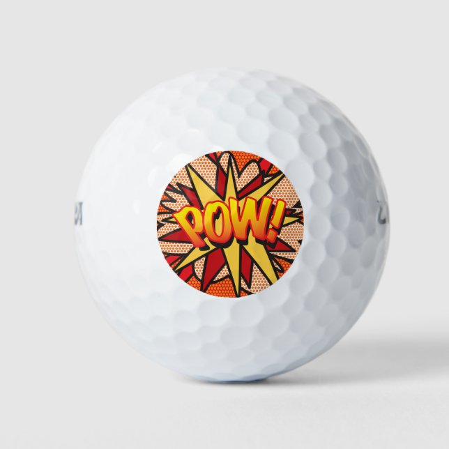 Comic Book Pop Art POW Superhero Golf Balls (Front)