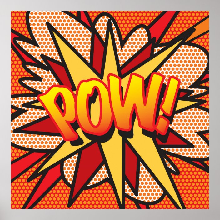 Comic Book Pop Art Pow Superhero Poster Zazzle Com