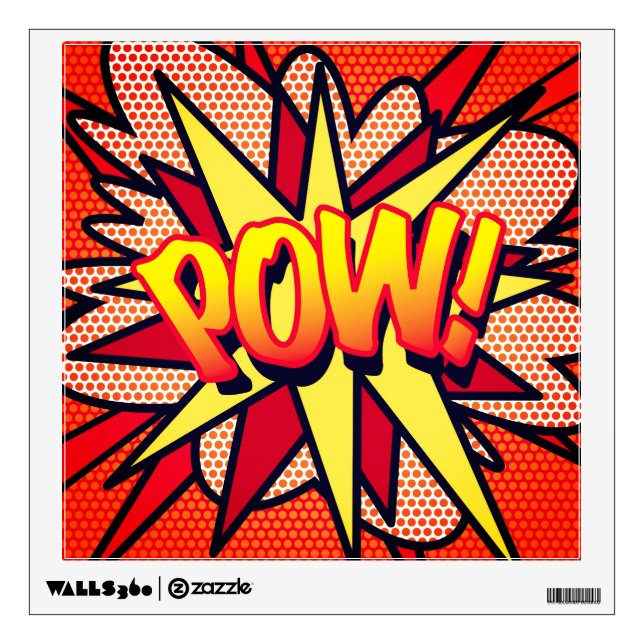 Comic Book Pop Art POW Superhero Wall Decal (Front)