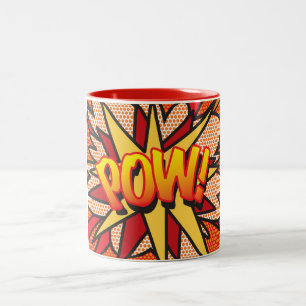 Comic Book Pop Art POW! Two-Tone Coffee Mug
