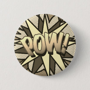 Comic Book Pop Art POW! Vintage Button