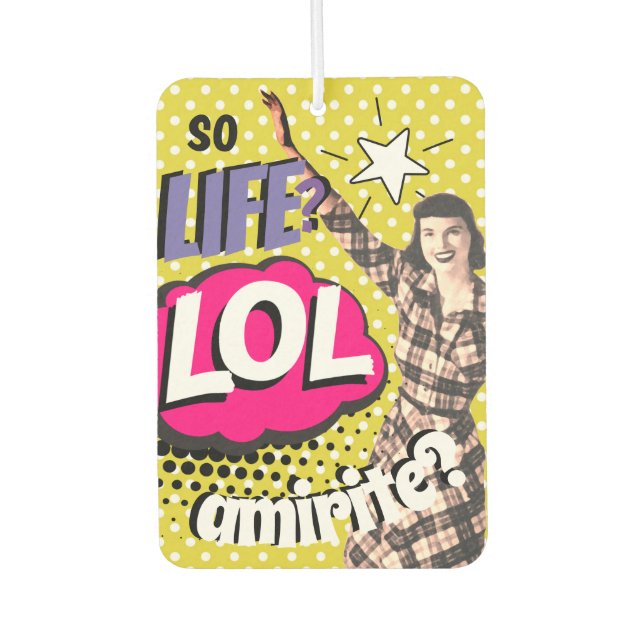 Comic Book Pop Art Retro Funny Text Air Freshener (Front)