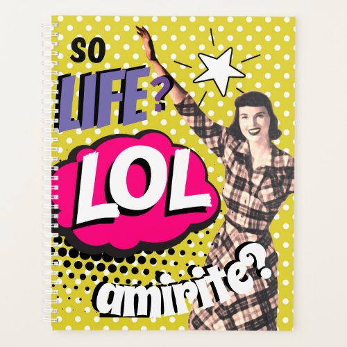 Comic Book Pop Art Retro Funny Text Planner