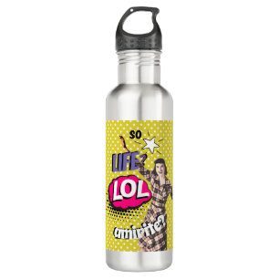 Comic Book Pop Art Retro Funny Text Stainless Steel Water Bottle