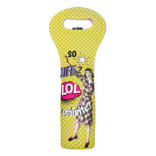 Comic Book Pop Art Retro Funny Text Wine Bag