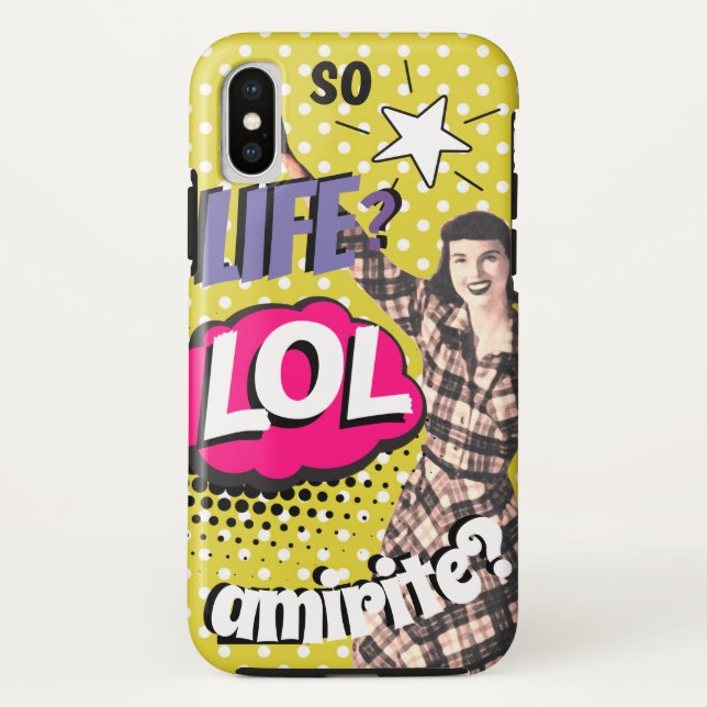 Comic Book Pop Art Retro Lady Funny  Case-Mate iPhone Case (Back)