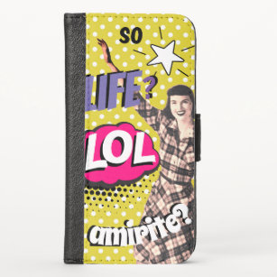 Comic Book Pop Art Retro Lady Funny  iPhone XS Wallet Case
