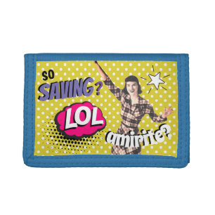 Comic Book Pop Art Retro Lady Funny Tri-fold Wallet