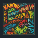 Comic Book Pop Art SOUNDS<br><div class="desc">COMIC BOOK POP ART SOUNDS WOOD PRINT. Cool, trendy and fun comic book pop art design that puts the wham, zap, pow into your home and your day. Designed by ComicBookPop© at www.zazzle.com/comicbookpop*</div>