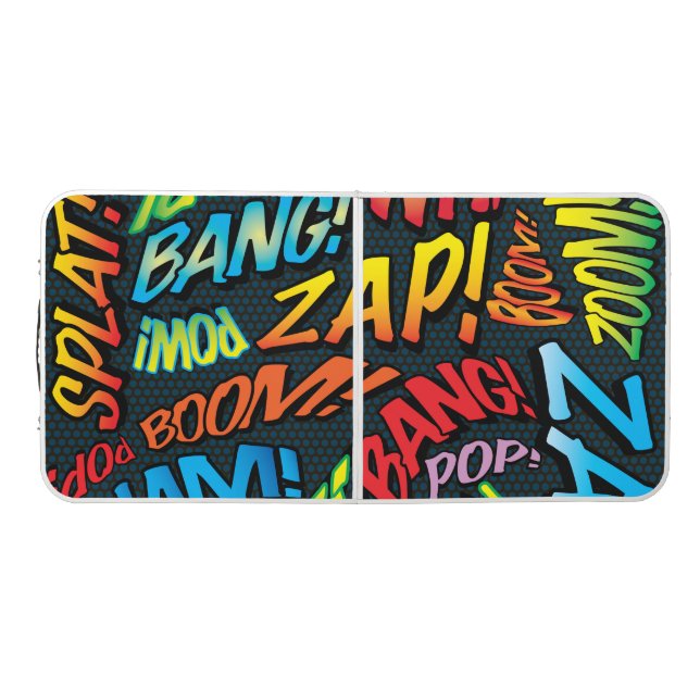 Comic Book Pop Art SOUNDS Beer Pong Table (Top)