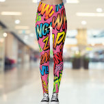 Comic Book Pop Art Sounds Leggings<br><div class="desc">Fun trendy superhero comic book pop leggings that are sure to get you noticed. Be you and treat yourself or someone that you know who loves making a statement with these cool,  unique designer leggings. Add some zap pow and wham to your day today!
Designed by Thisisnotme©</div>