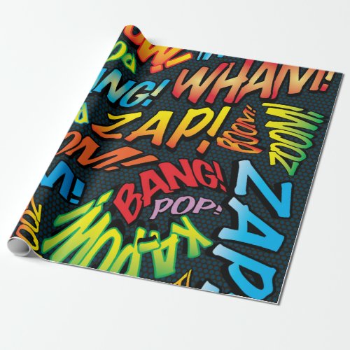 Comic Book Pop Art Sounds Wrapping Paper