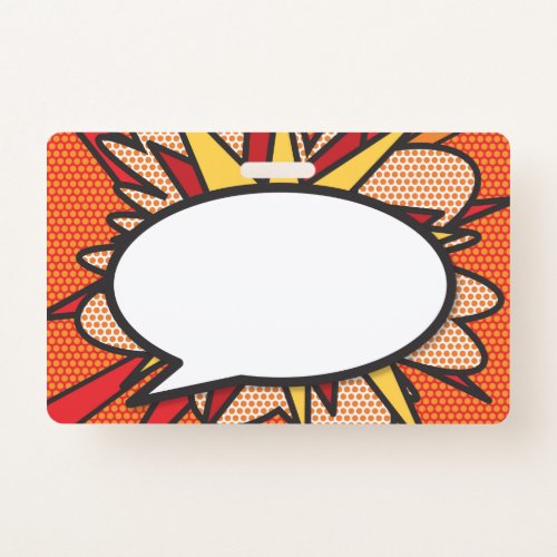 Comic Book Pop Art Speech Bubble Badge