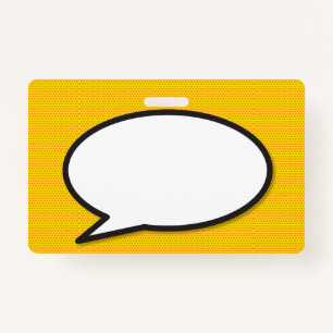 Comic Book Pop Art Speech Bubble Badge