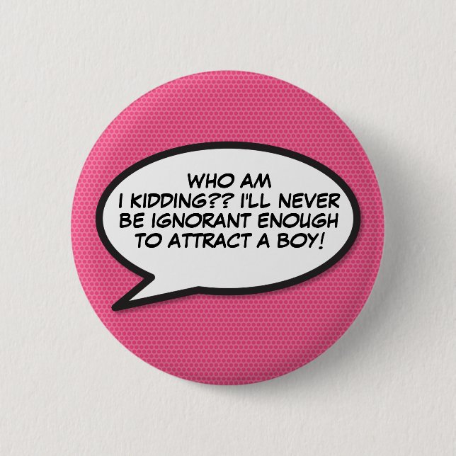Comic Book Pop Art Speech Bubble Button (Front)