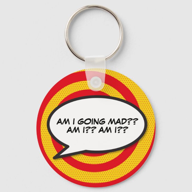 Comic Book Pop Art Speech Bubble Keychain (Front)