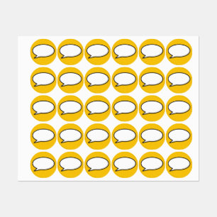 Comic Book Pop Art Speech Bubble Labels