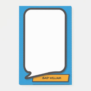 Comic Book Pop Art Speech Bubble Post-it Notes