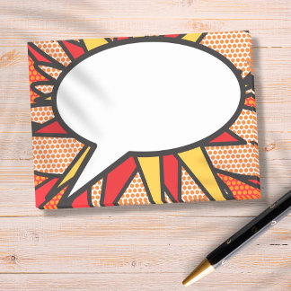 Comic Book Pop Art Speech Bubble Post-it Notes