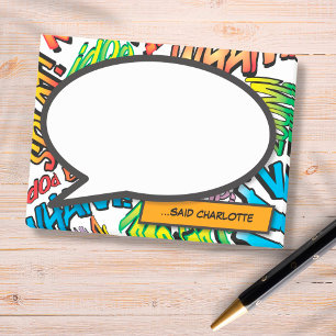 Comic Book Pop Art Speech Bubble Post-it Notes
