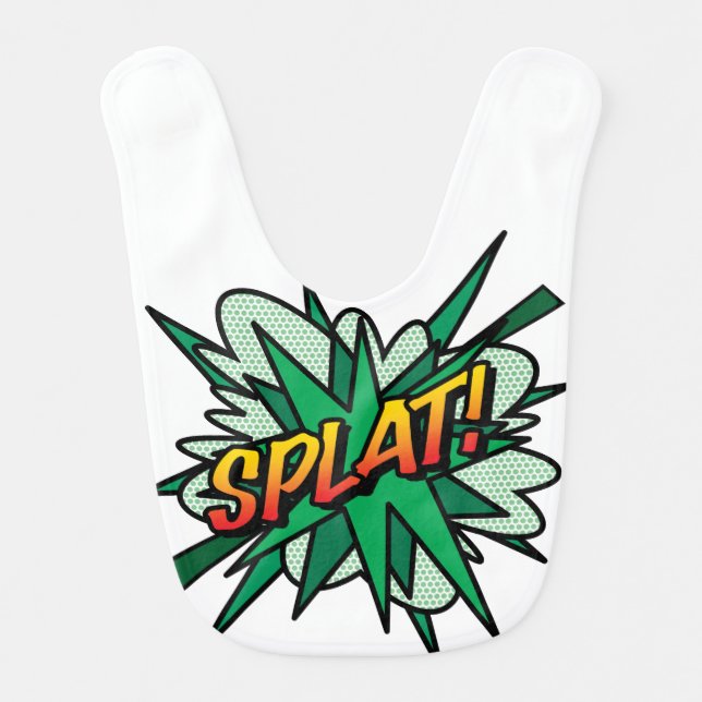 Comic Book Pop Art SPLAT Superhero Baby Bib (Front)
