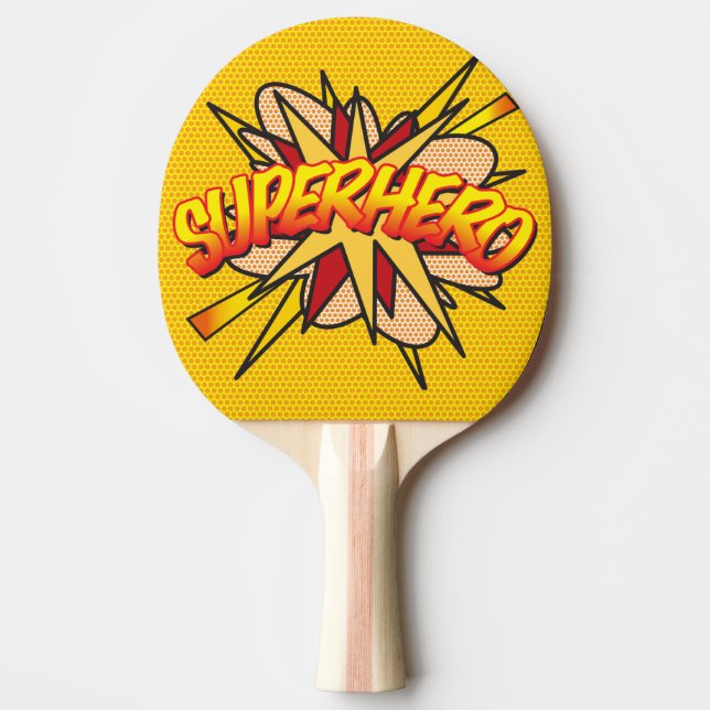 Comic Book Pop Art SUPERHERO Modern Trendy Ping Pong Paddle (Front)