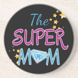 Comic Book Pop Art Superhero Mom Mother's Day Coaster