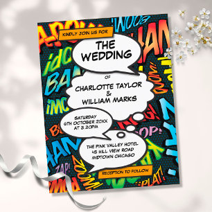 Comic Book Pop Art Wedding Invitation