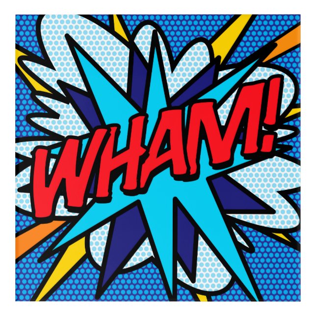 Comic Book Pop Art WHAM Acrylic Print (Front)