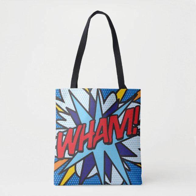 Comic Book Pop Art WHAM! BANG! Tote Bag (Front)