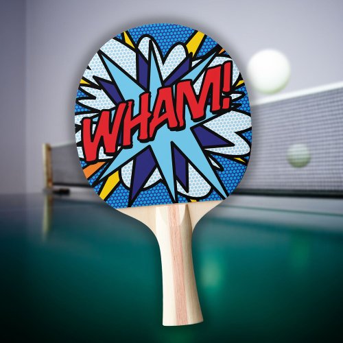 Comic Book Pop Art WHAM Ping_Pong Paddle