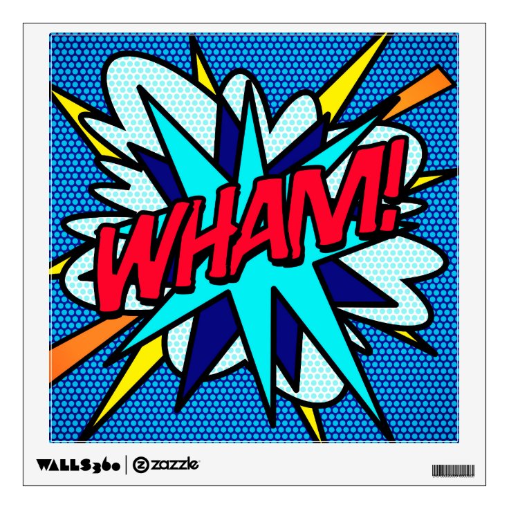 Comic Book Pop Art WHAM Superhero Wall Decal | Zazzle