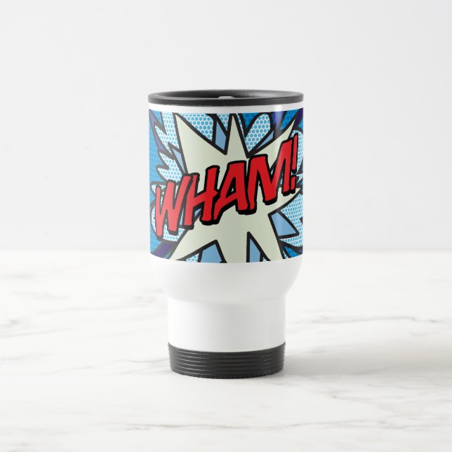 Comic Book Pop Art WHAM! Travel Mug (Center)