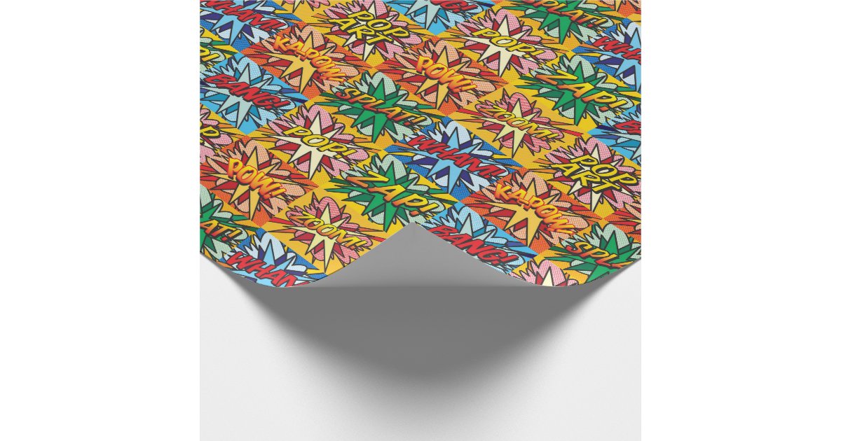 Comic Book Pop Art Wrapping Paper Zazzle