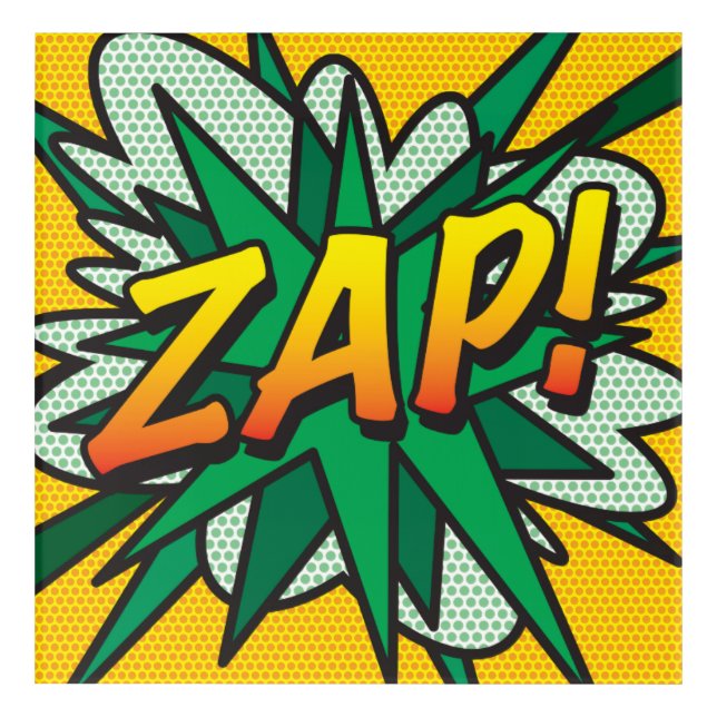Comic Book Pop Art ZAP Acrylic Print (Front)