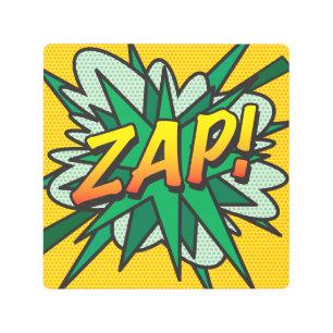 Comic Book Pop Art ZAP Metal Wall Art