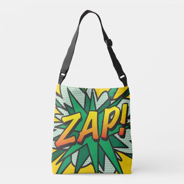 Comic Book Pop Art ZAP! POW! Crossbody Bag (Back)