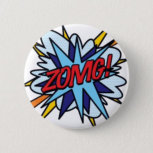 Comic Book Pop Art ZOMG Button