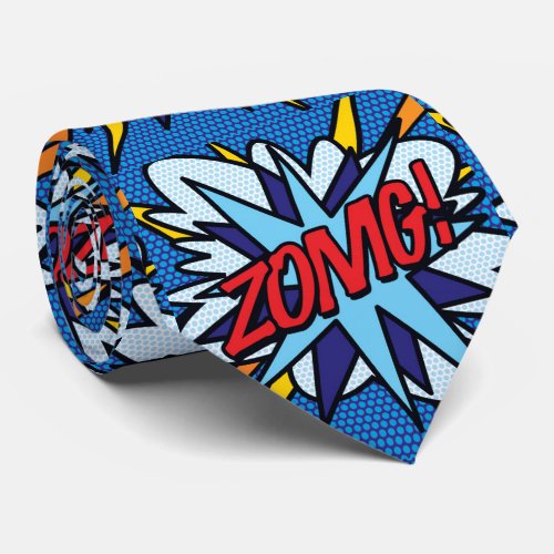 Comic Book Pop Art ZOMG Superhero Neck Tie