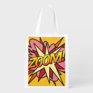 Comic Book Pop Art ZOOM Modern Fun Grocery Bag
