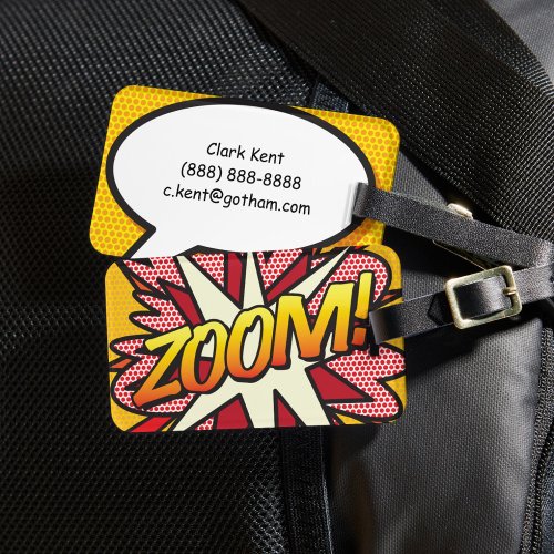 Comic Book Pop Art ZOOM Personalized Luggage Tag