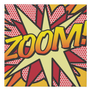 Comic Book Pop Art ZOOM Superhero Faux Canvas Print