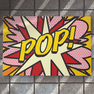 Comic Book POP Trendy Fun Modern Typographic Doormat