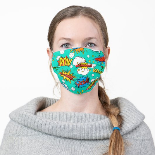 Comic Book Pow Adult Cloth Face Mask (Worn)