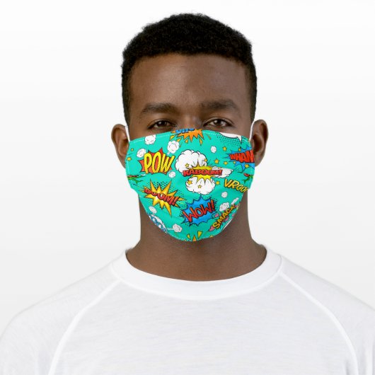 Comic Book Pow Adult Cloth Face Mask (Worn)
