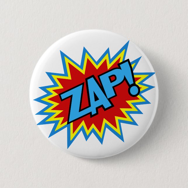Comic Book Pow! Burst Pinback Button (Front)