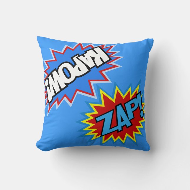 Comic Book Pow! Burst Throw Pillow (Front)